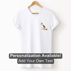 Calico Cat Pocket Design Shirt, Custom Shirt, Cat Lover Shirt, Cat Design, Calico, Cat Shirt, Cat Lady Shirt, Kitty, Cat Owner, Calico Cat