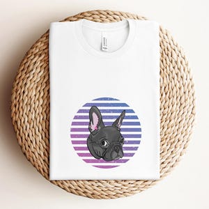 Frenchie Cartoon Head with Lines Shirt, Cute Dog Cartoon Shirt, French Bulldog Shirt, Frenchie, Dog Lover Shirt, Pet Shirt, Pet Owner, Dog
