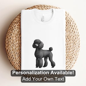 Poodle 2 Shirt, Dog Lover Shirt, Custom Shirt, Dog, Poodle, Dog Shirt, Dog Cartoon Shirt, Canine Shirt, Poodle Owner Shirt, Black Poodle