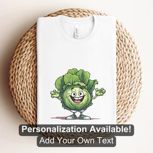 Cartoon Cabbage Character Shirt, Custom Shirt, Vegetable People, Cabbage Shirt, Cabbage Design, Cabbage Lover Shirt, Foodie Shirt, Custom