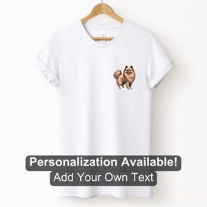 Pomeranian Pocket Design Shirt, Custom Shirt, Pom Dog, Dog Lover Shirt, Pom Pom Shirt, Cartoon Dog Shirt, Canine Shirt, Puppy, Pomeranian