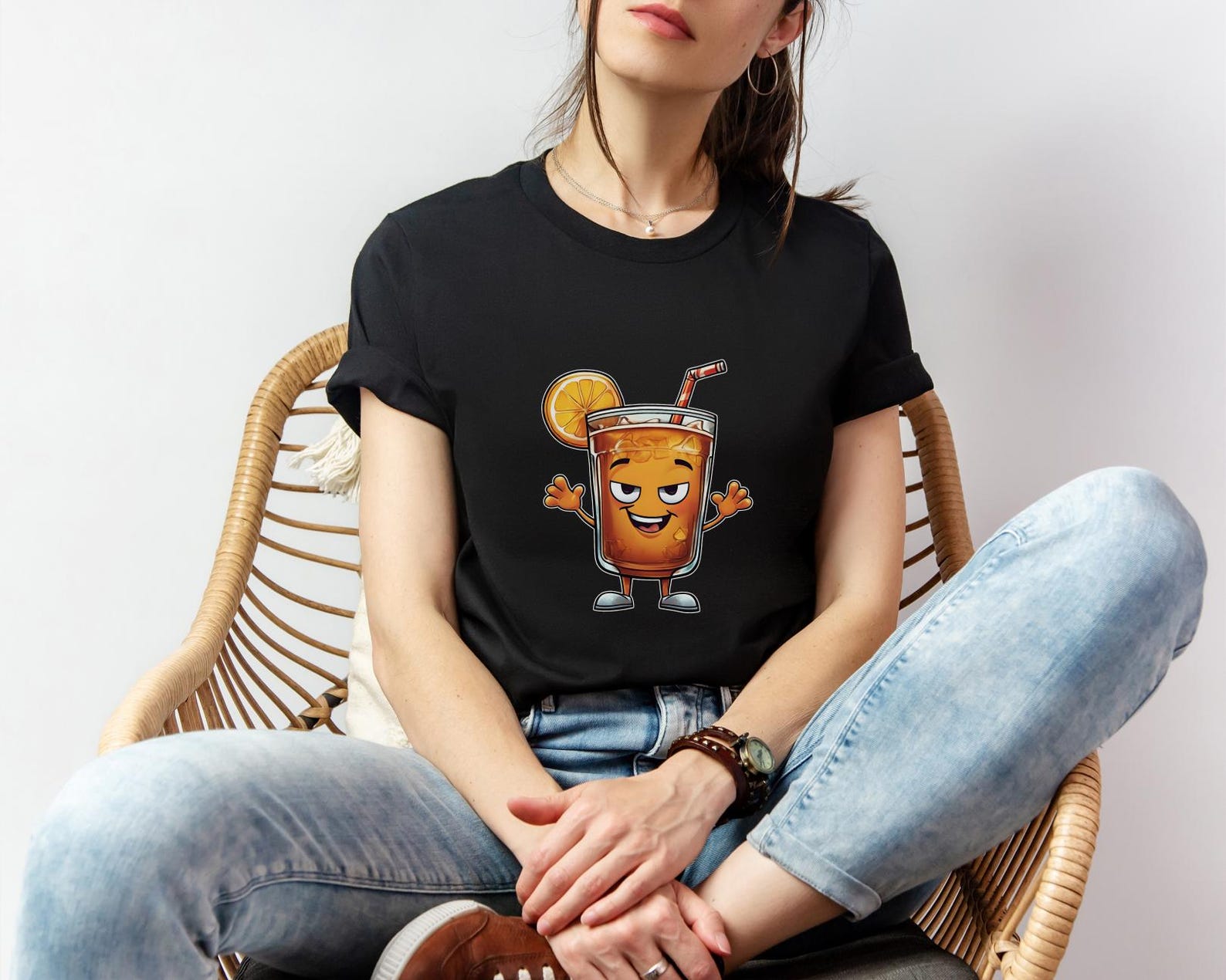 Cartoon Iced Tea Character Shirt, Custom Shirt, Iced Tea Glass Shirt ...