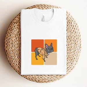 French Bulldog Cartoon Shirt, Cute Dog Cartoon Shirt, French Bulldog Shirt, Square Shirt, Dog Lover Shirt, French Bulldog Cartoon, Frenchie