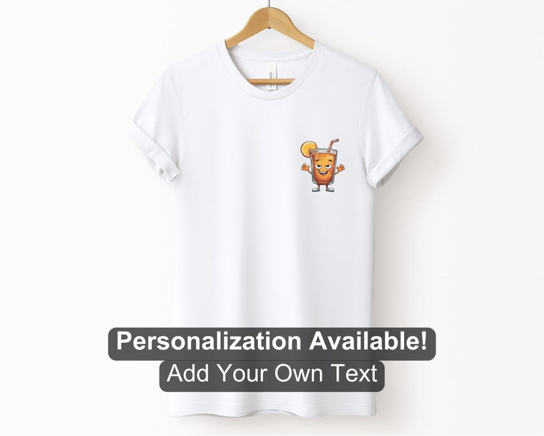 Cartoon Iced Tea Character Pocket Design Shirt, Custom Shirt, Iced Tea ...