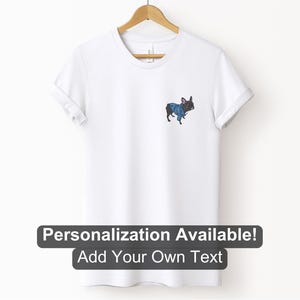 French Bulldog Wearing a Blue Jacket Cartoon Pocket Design Shirt, Custom Shirt, Frenchie, Dog Lover Shirt, Dog, French Bulldog, Canine Shirt
