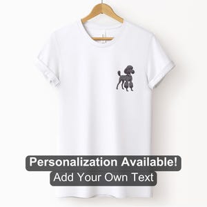 Poodle 1 Pocket Design Shirt, Dog Lover Shirt, Custom Shirt, Gray Poodle, Dog Shirt, Dog Cartoon Shirt, Canine Shirt, Poodle Owner Shirt