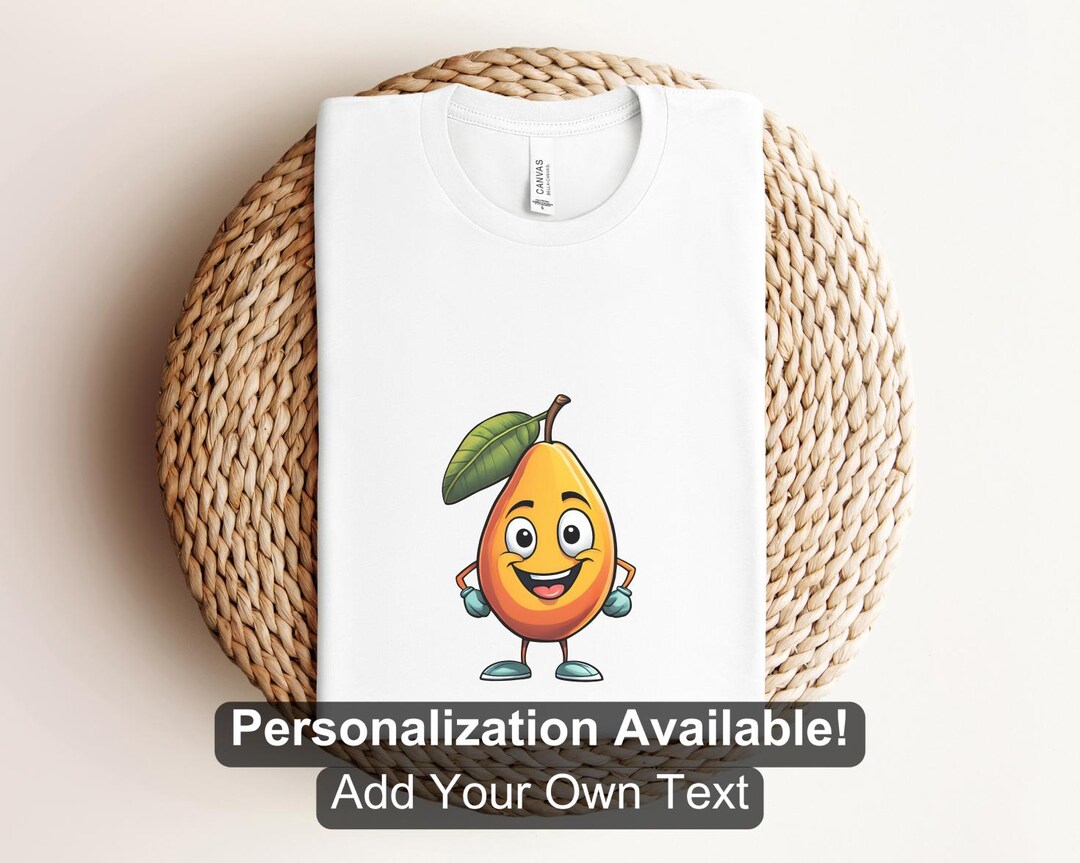 Cartoon Mango Character Shirt, Custom Shirt, Fruit Shirt, Mango Shirt ...