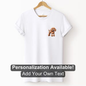 Toy Poodle Pocket Design Shirt, Custom Shirt, Dog, Poodle, Dog Shirt, Dog Cartoon Shirt, Canine Shirt, Poodle Owner Shirt, Brown Poodle