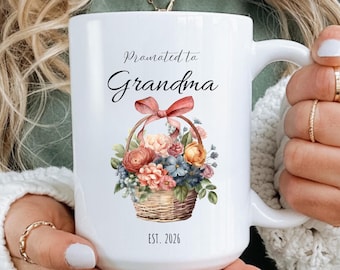 Personalized Grandma Mug, Promoted to Grandma Gift, Pregnancy Announcement Mug, New Grandma Gift, Nana Gigi Mimi Abuela Coffee Cup