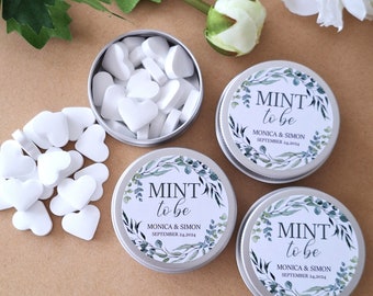 Personalised Mini Heart Mints, Mint to Be Wedding Favours, Mint Tins for Wedding Guest, Custom Wedding Sweets