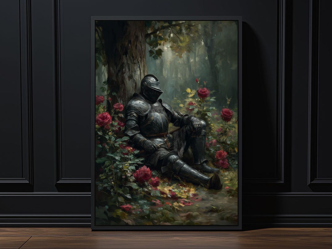 Resting Knight Poster: Dark Fantasy Medieval Print - Etsy