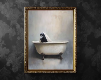 Raven in Bathtub Wall Art Print or Canvas: Dark Romantic, Frame Options