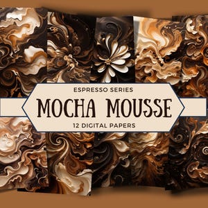 Brown Textured Papers, Mocha Mousse Digital Background, Vanilla Chocolate Abstract Textures, Coffee Latte Texture, Cream Neutral Scrapbook