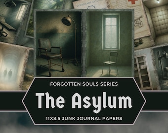 Asylum Junk Journal Kit, Gothic Paper Pack, Haunted Asylum Printable Papers, Abandoned Hospital Scrapbook, Creepy Printable Backgrounds