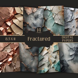 Gebrochenes digitales Papier, Grunge rissige Mustertexturen, Metallfolie rissiger Hintergrund, Kintsugi digitales Papier, Goldrisse emotionale Heilung