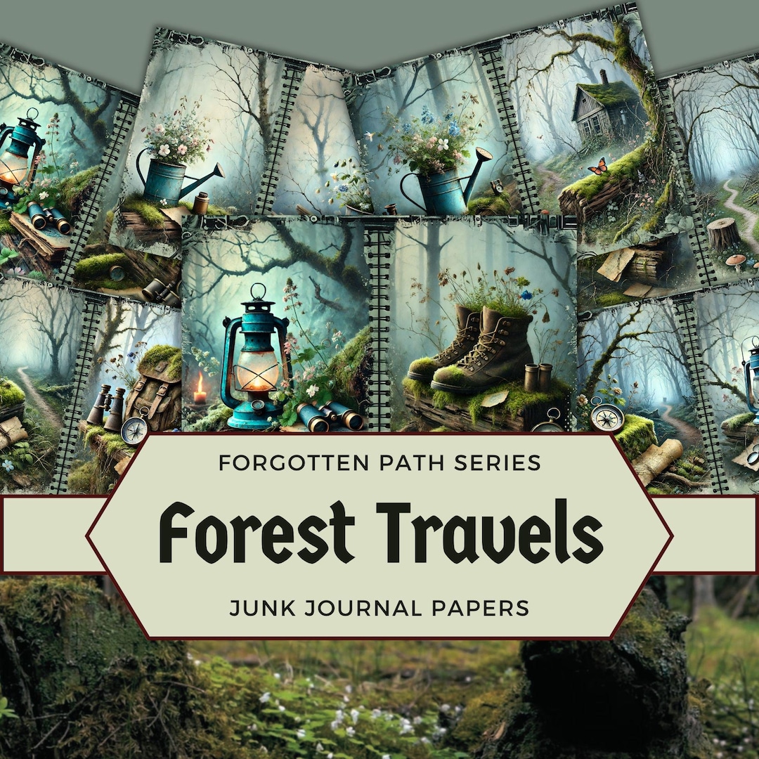 Enchanted Forest Junk Journal Pages, Printable Woodland Ephemera ...