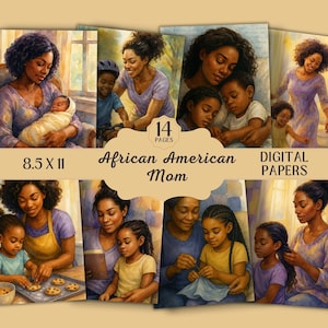 African American Mother Junk Journal,Black Mom Scrapbook Paper,Black Queen,Melanin Lives Matter,Black Family Digital Download,Women of Color