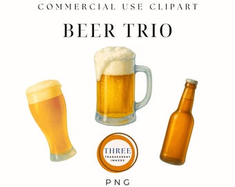 Beer Clipart PNG Bundle, Oktoberfest Clipart, Alcohol PNG, Printable Beer Images, Craft Beer Art,Beer Bottle PNG, Commercial, Funny Beer Mug
