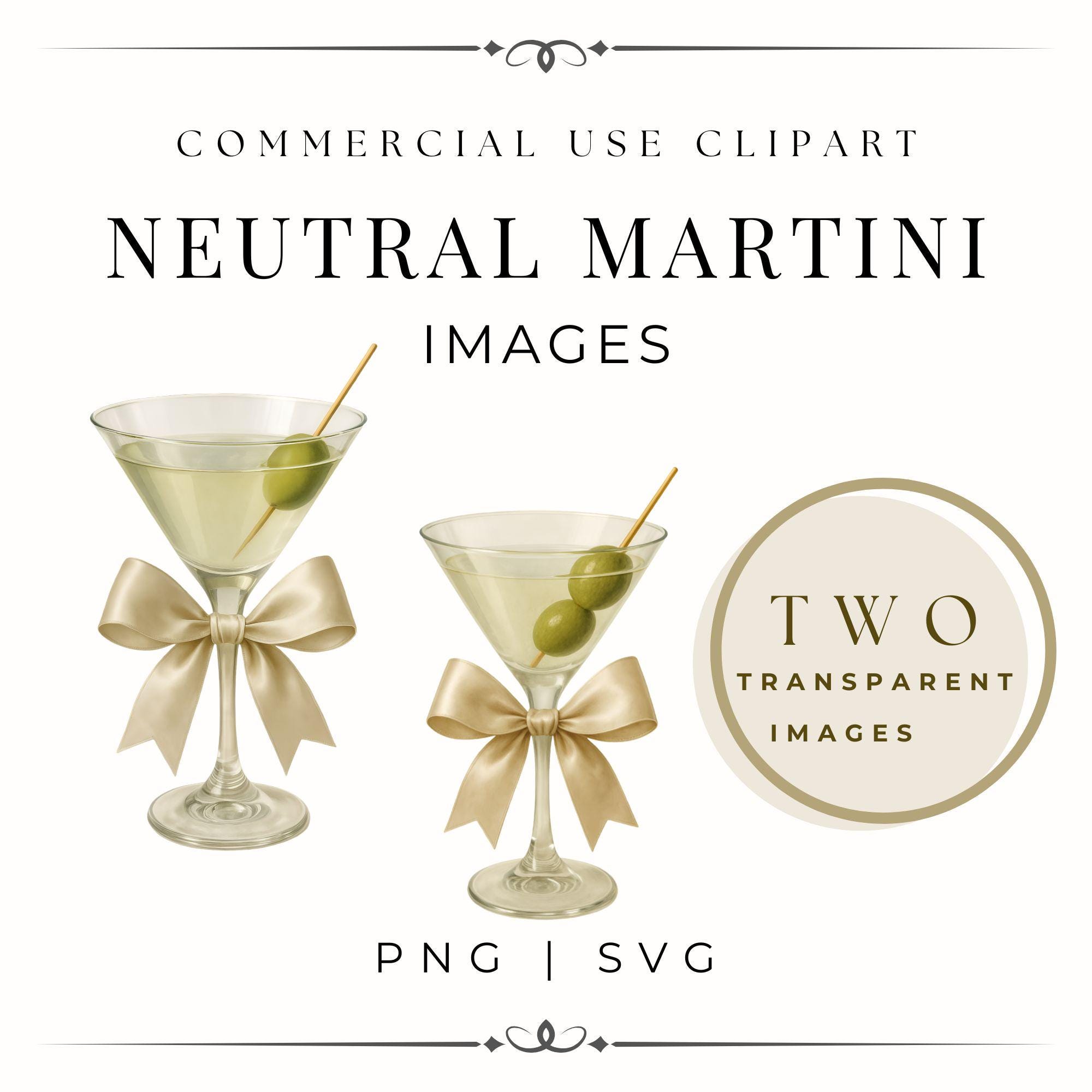 Neutral Martini Clipart, Signature Drink Wedding Image, Baby Shower Tini Illustration, Digital Art for Menus, Martini Glass with Olives PNG