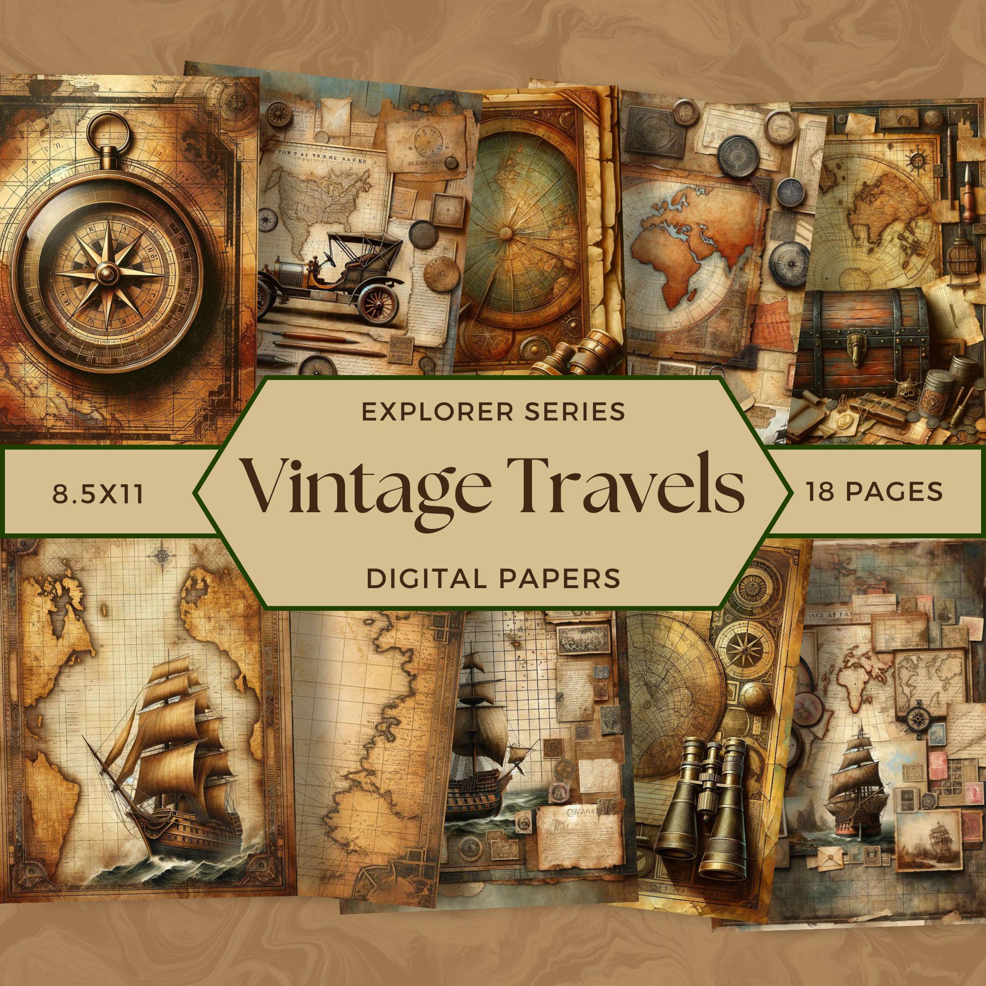 Treasure Digital Papers, Vintage Map Digital Paper, Antique Travel ...