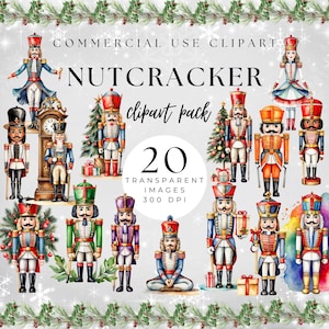 Quebra-nozes Clipart PNG, Quebra-nozes em aquarela, confecção de cartões, diários, álbum de recortes, comercial, sublimação, PNG, clipart de Natal, digital