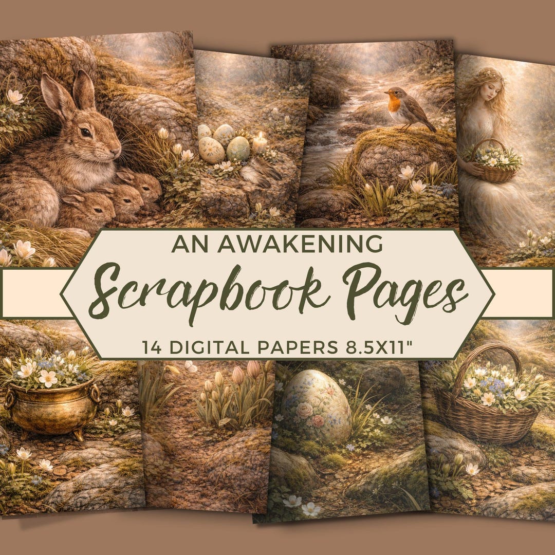 Vintage Spring Junk Journal Pages, Cottagecore Scrapbook Digital Papers ...