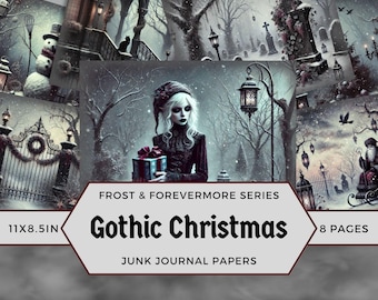 Gothic Christmas Junk Journal, Dark Winter Ephemera,Witchy Holiday Scrapbook,Vintage Dark Holiday Journal,Creepy Dark Academia Paper, GOTH