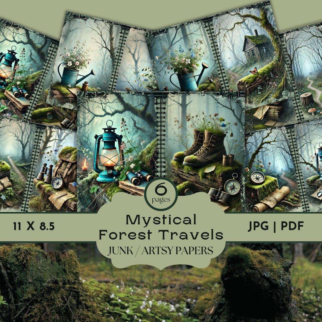 Enchanted Forest Junk Journal Pages, Printable Woodland Ephemera ...