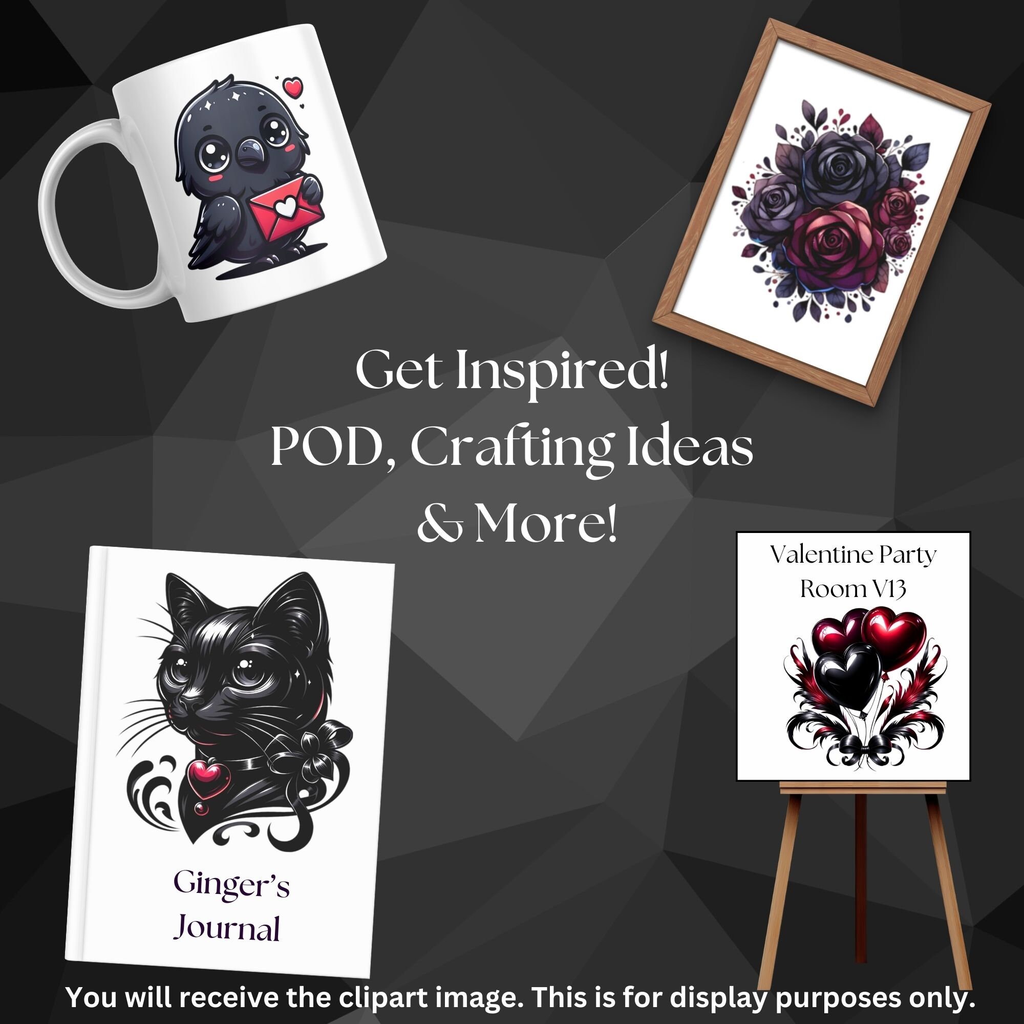 Gothic Valentines, Valentines PNG, Valentine Day Clipart, Creepy Cute