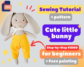 Bunny Toy naaipatroon en handleiding voor beginners + schmink (video)