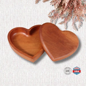 Handmade Heart Hardwood Jewelry Box: Custom Engraved Keepsake
