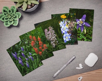 Berg Wildblumen Grußkarten: Naturliebhaber Briefpapier Set