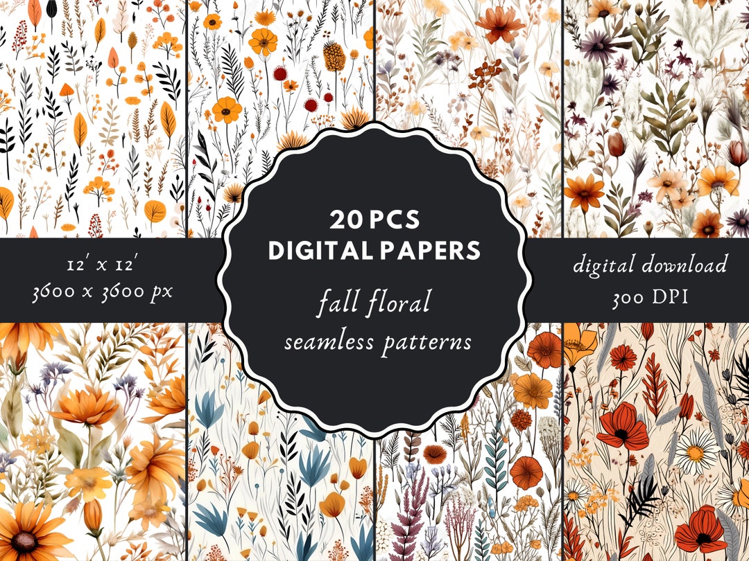 Digital Patterned Paper 20 Digital Paper, Scrapbook Papers, Seamless Patterns, Digital Paper ...