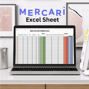 Mercari Reseller Excel Spreadsheet Profit Loss Tracker and Bookkeeping