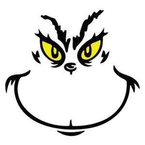 Grinch SVG Grinch Face Grinning Merry Grinchmas Ornament Instant Download