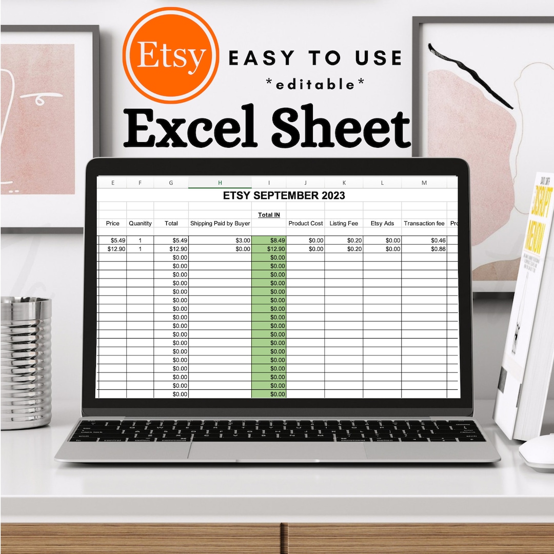 Etsy Seller Excel Spreadsheet Bookkeeping Small Business Finance ...