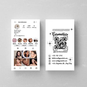 Instagram Business Card, IG Business Card, DIY Canva Business Card Template Design, QR Code Business Card, Instagram Business Card