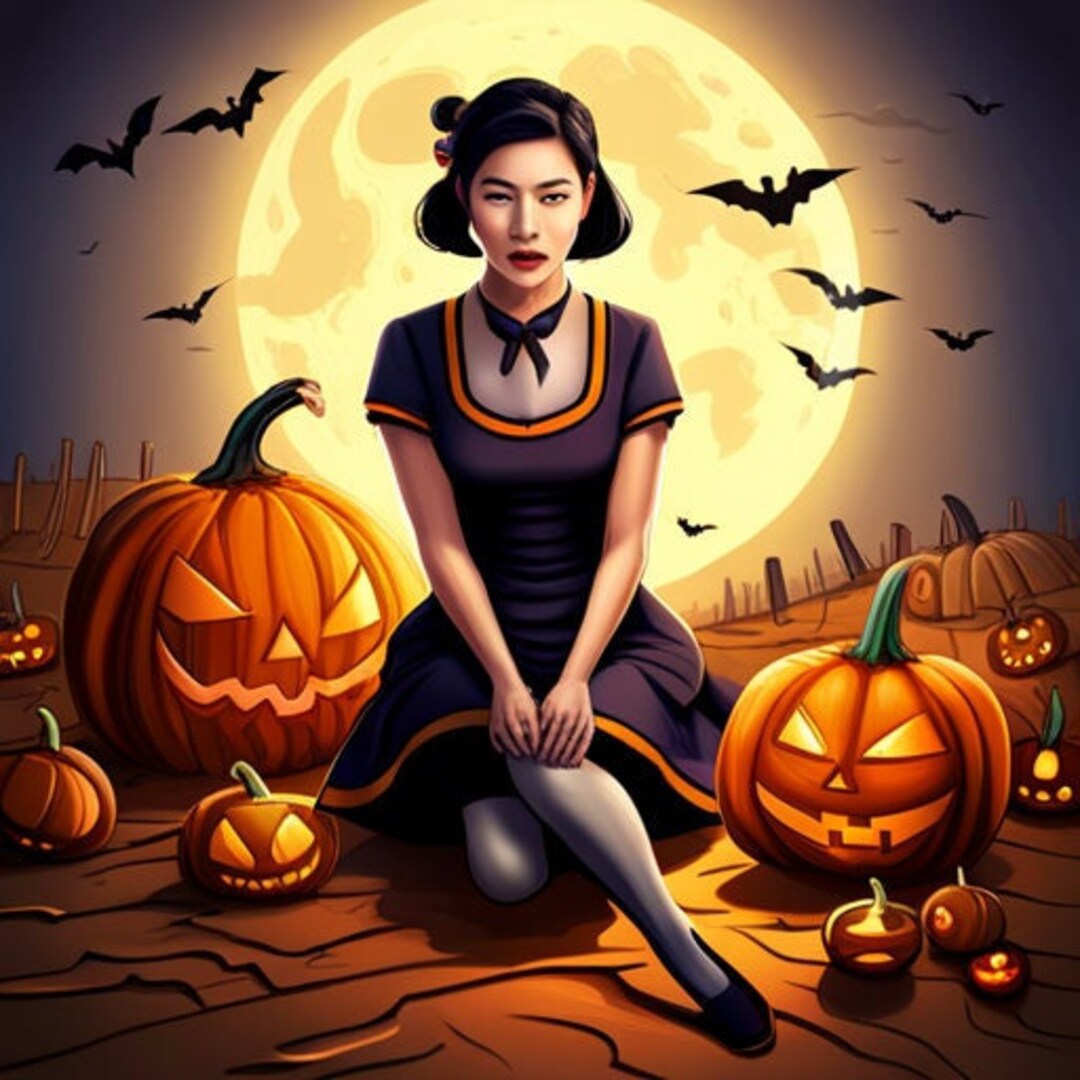 Asian Halloween Printable Posters Etsy Asian Halloween Printable Posters Etsy