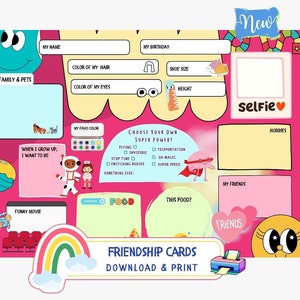 Il mio libro degli amici d'infanzia | Carte dell'amicizia A4 | Ottimo modo per ricordare gli amici d'infanzia | Libro dell'amicizia per bambini, un grande ricordo