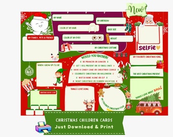 Christmas Fill in the Blanks Children Card | Christmas Activity Children | A4 Printable | Christmas Party | Special Keepsake Christmas