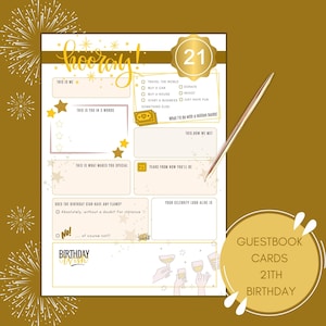 Cartes de livre d'or pour 21e anniversaire pour une super fête d'anniversaire de 21 ans et le meilleur cadeau de tous les temps | Un cadeau qui durera toute une vie | 21 Dîner Cadeau