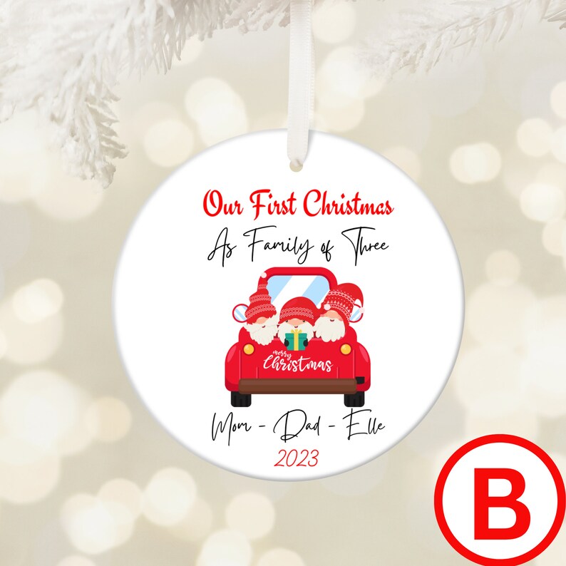 Our First Christmas Ornament Family of Three Christmas for Newborn
