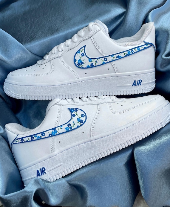 nike blue with flowers