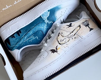 Zauberer Potter Custom Nike Air Force 1 | Personalisierte Turnschuhe | Personalisierter Nike AF1 - Custom Potter Air Force 1