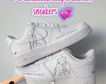 Personalisierte paar benutzerdefinierte Nike Air Kraft 1 | Personalisierte Turnschuhe für Paare | Personalisierte Nike AF1 - Paar Tore Schuhe