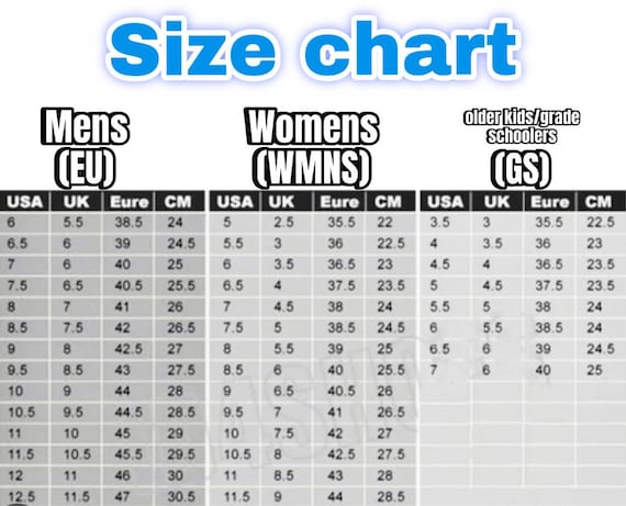 adidas and nike size