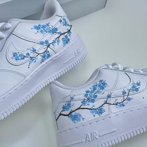 カスタムエアフォース1 桜 チェリーブロッサムスニーカー、ユニ