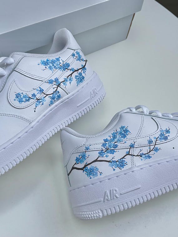 nike air force 1 blue flowers