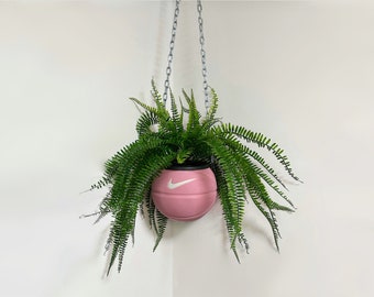 Pink Mini Basketball Planter on chain - Basketball flower pot - hanging planter hypebeast streetwear tiktok trend