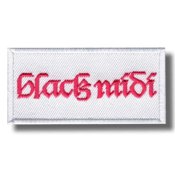 Black Midi Patch Badge Applique Embroidered Iron on 357231